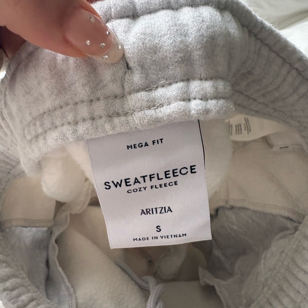 Aritzia Cozy Sweatfleece pants in Light Gray